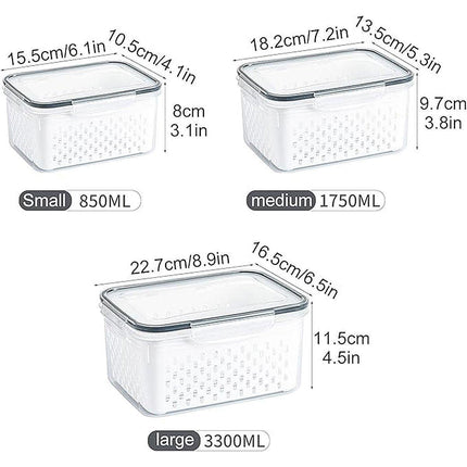 3PCS Food Storage Container Set Fridge Microwave Plastic Safe Fresh Keeping Box