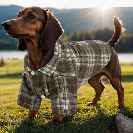 Soft Puppy Plaid Shirt Dog Clothes Jumpsuit Cat Pet Check Coat Summer T-shirt