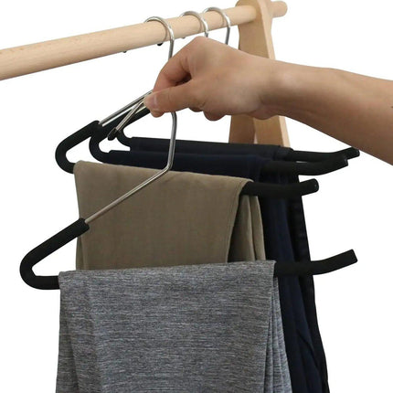 10pcs Non-slip Trouser Rack Multifunctional Pants Hanging Holder Clothes Hanger