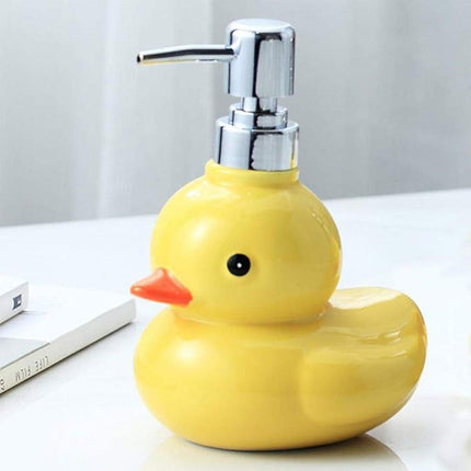 Cartoon Yellow Duck Ceramic Hand Sanitizer Lotion Bottle Press Dispenser Pump