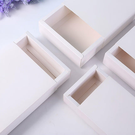 25X White Kraft Paper Drawer Jewelry Package Necklace Bracelet Gift Package box - Aimall