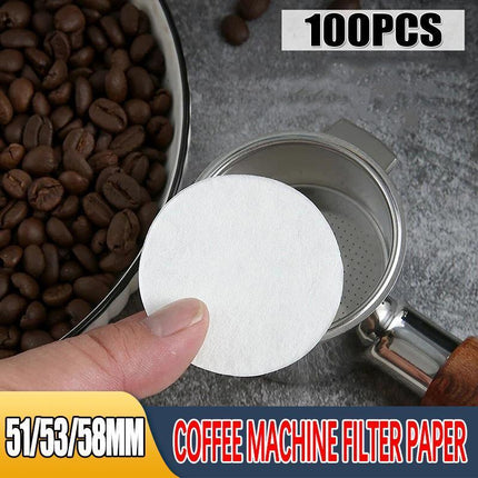 100PCS 51/53/58mm Coffee Machine Filter Paper Powder Round Raw Wood Breville - Aimall