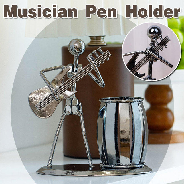 Vintage Iron Band Musical Pencil Holder Home Office Decorative Desk Ornament