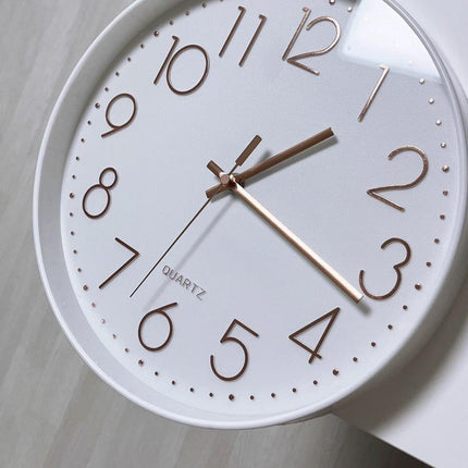 12Inch Silent Wall Clock Decorative Simple Plastic Clock for Living Room Home