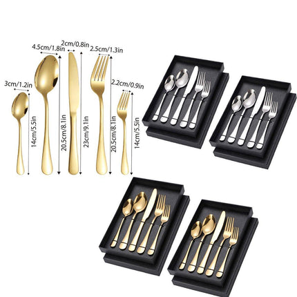 2pcs Stainless Steel Cutlery Set 5pcs Forks Spoons Knives Dining Utensils Hotel