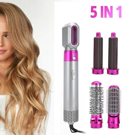 5 IN 1 Hair Dryer Brush Hot Comb Air Volumizer Curler Straightener Curling Style - Aimall