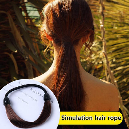 Fashion Straight Hair Band Elastic Hair Rope Wig Ponytail Holder Scrunchie