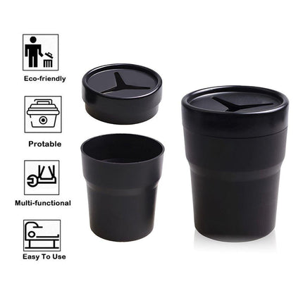 2PCS Car Mini Trash Can Auto Garbage Holder Vehicle Dust Bin Storage Container