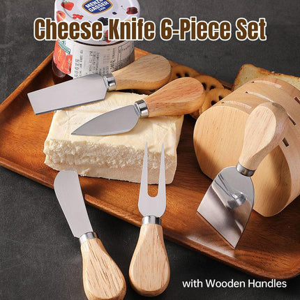 6Pcs Stainless Steel Cheese Knife Set Cheese Tools for Cutting Slicing Serving