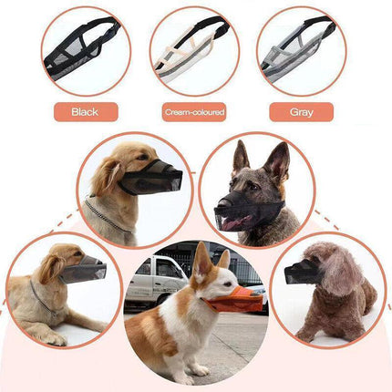 M Size Adjustable Pet Dog Mask Mouth Muzzle Anti Barking Bite Stop Chewing - Aimall