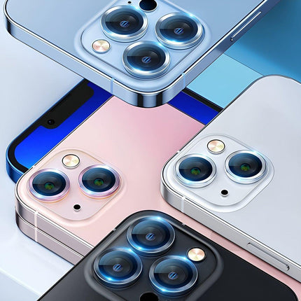 For Apple iPhone 15 Pro/Pro Max Camera Lens Protector Glass Screen Metal Ring