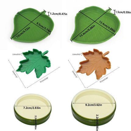 Leaf Shape Reptile Feeding Dish - Natural Food and Water Bowl