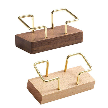 Business Card Holder Organizer Desk Display Stand Wooden Card Storage Box