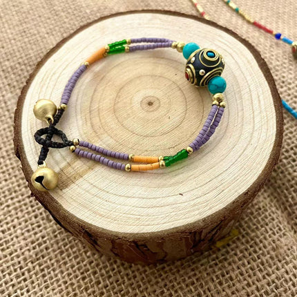 Ethnic Style Handmade Bracelet Color Stone Sky Bead Fashion Round Bead Bracelet