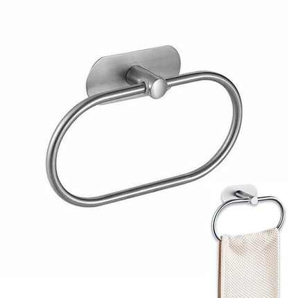 Stainless Steel Oval Hand Towel Ring Rack Rail Holder Wall Mounted Bathroom Tool