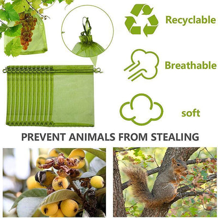 50/100x Fruit Net Bags Agriculture Garden Vegetable Protection Mesh Insect Proof - Aimall