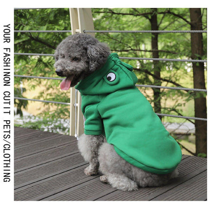 Warm Hooded Cartoon Frog Pet Clothes for Dogs and Cats Autumn Winter Vest
