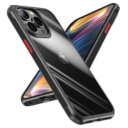 Shockproof Clear Bumper Case For iPhone 13 Pro Max Phone Back Cover Protective Black - Aimall