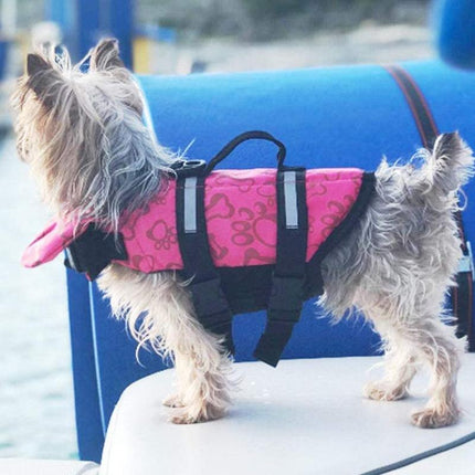 Dog Life Jacket Pet Safety Vest Swimming Boating Float Aid Buoyancy Lifesaver Red - Aimall