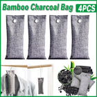 4pcs Bamboo Charcoal Deodorant Bags Activated Carbon Odor Absorber Linen Bags