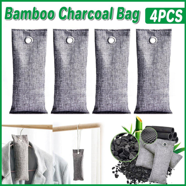 4pcs Bamboo Charcoal Deodorant Bags Activated Carbon Odor Absorber Linen Bags