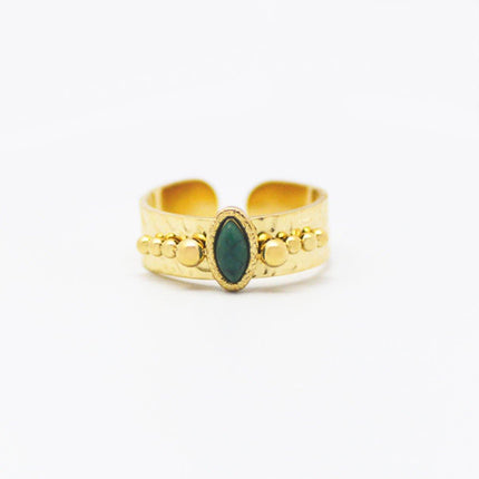 Natural Stone Ring Women Adjustable Boho Gemstone Fashion Jewelry Gift