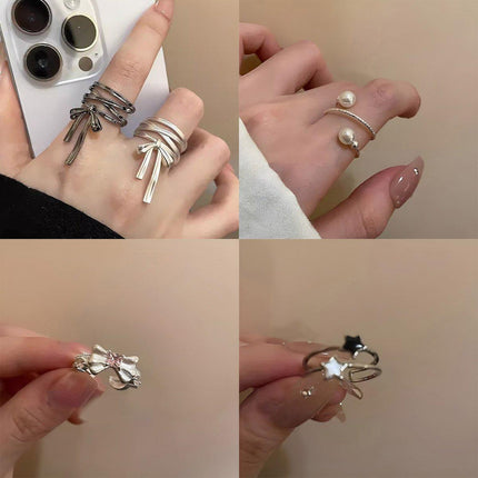 Adjustable Open Finger Ring Elegant Design Fashion Jewellery for Women Gifts
