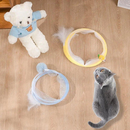 Cat Toy Bundle Tunnel Teaser Stick Feather Mouse Balls Kitten Play Supplies