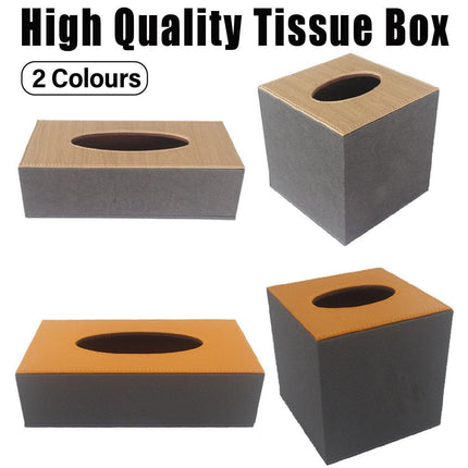 Leather Tissue Box Holder Hotel Room Organiser for Napkins Home Office Decor