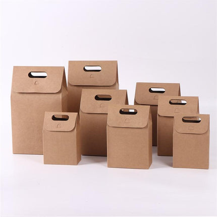 100PCS Christmas Gift Packing Paper Bag Candy Cookie Treat Box Kraft Party Bag - Aimall