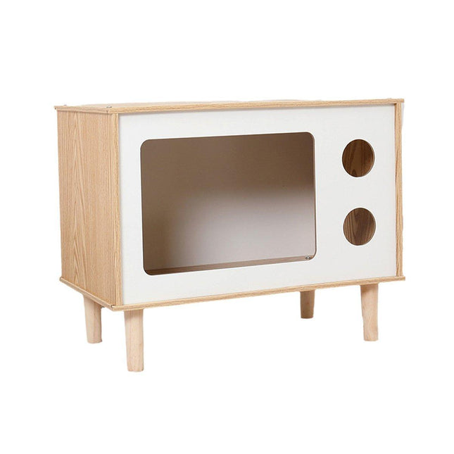 Wooden Pet House Modern Cat Dog Bed Furniture with Ventilation and Stability