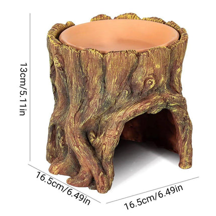 Tree Stump Reptile Cave Lizard Hide Terrarium Cave Home Decor Moisture Keeping