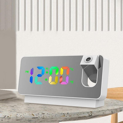 LED Digital Smart Alarm Clock Projection Temperature Time Projector LCD Display - Aimall