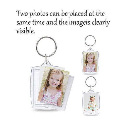 10PCS Clear Acrylic Photo Keyring - DIY Picture Frame Keychain Gifts - Aimall
