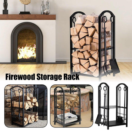 Firewood Storage Rack Heavy Duty Wood Stacking Holder for Camping Fireplace