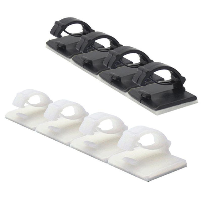 100X Cable Clips Holder Tidy Adhesive Home Car Wire Tie Fixer Drop Clamp Cord - Aimall