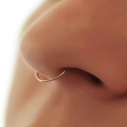0.8MM High Quality Thin Septum Fake Nose Clip Ring Stud No Piercing 5Colours 0.8*8MM - Aimall