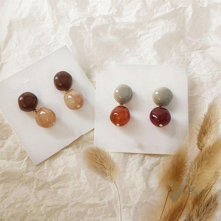 Vintage Coffee Earrings for Women Artistic Temperament Retro Style Jewellery