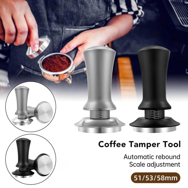 Adjustable Coffee Tamper with Scale Constant Pressure Espresso Powder Press Tool