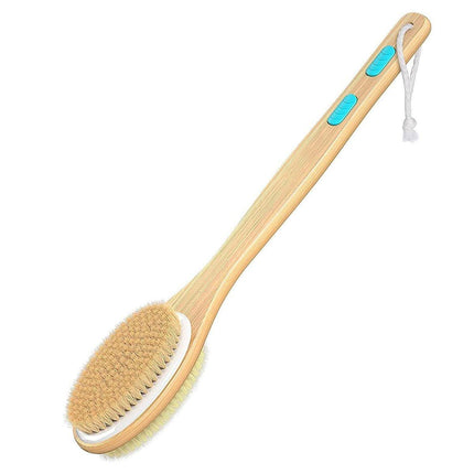 Double-sided Wooden Bristle Shower Bath Body Brush Long Handle Back Scrubber