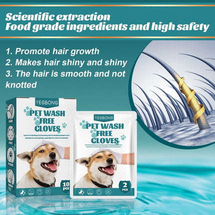 10XPet Cat Dog Dry Washing Gloves Bath Remove Odor Cleaning Decontamination Care - Aimall