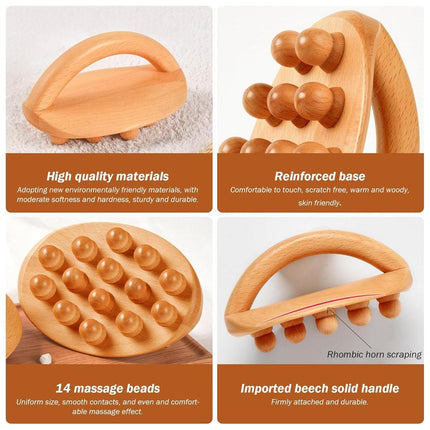 Handheld Massage Brush Whole Body Meridian Scraping Stick Leg Waist Tendon Brush