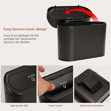 Car Wastebasket Door Mounted Multifunctional Storage Box Trash Bin Organizer
