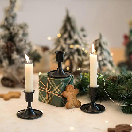 4X Iron Candlestick Stand Candle Holder Retro Style Look Taper Candle Holder