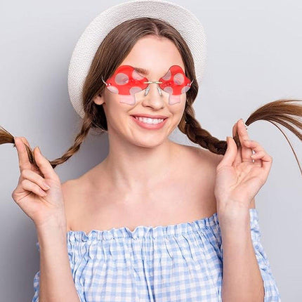 Decorations Party Favor Sunglasses for Women Eyewear Mushroom Shape Sun Glasses - Aimall