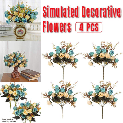 4pcs Artificial Flowers Home Decoration Floral Arrangement for Living Room Decor