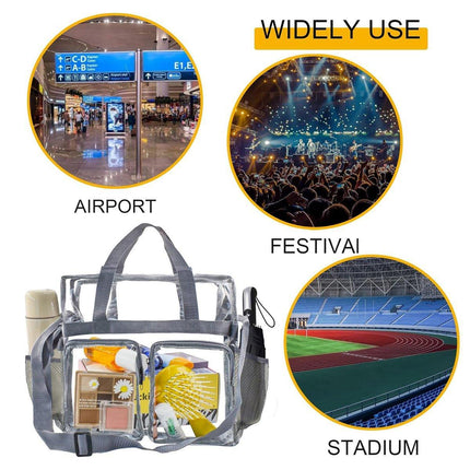 Clear Tote Bag Plastic Transparent Purse Handbag Zipper Security Event Stadium