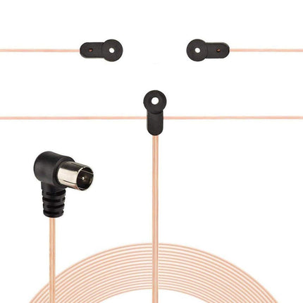 2m F-Type FM Antenna 75 Ohm Male Plug For Home Radio Stereo Signal Receiver Use
