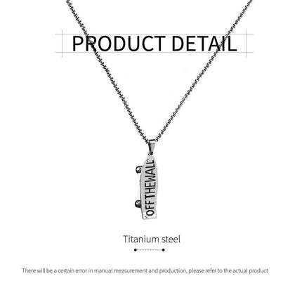 Hip-Hop Titanium Steel Pendant Necklace Letter Scooter Design Sweater Chain