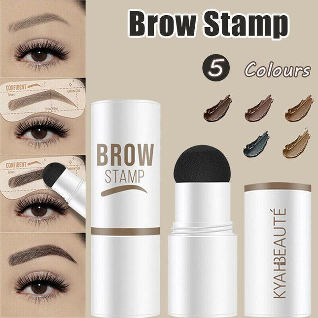 Eyebrow Shaping Kit Waterproof One Step Perfect Brow Stamp Stencils Makeup Set - Aimall